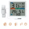 Thermometer‑Hygrometer MANTA MTO002W mit Außensensor (150 cm), innen 0–+50°C, außen -40–+70°C, Luftfeuchtigkeit 20–95% RH, Komfortindikator, Uhr