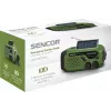 Tragbares UKW/MW-Radio SENCOR SRD1000SCLGR mit Bluetooth, Solar-/Kurbel-/USB-C-Ladung, 2000-mAh-Akku, IPX4, LED-Leuchten