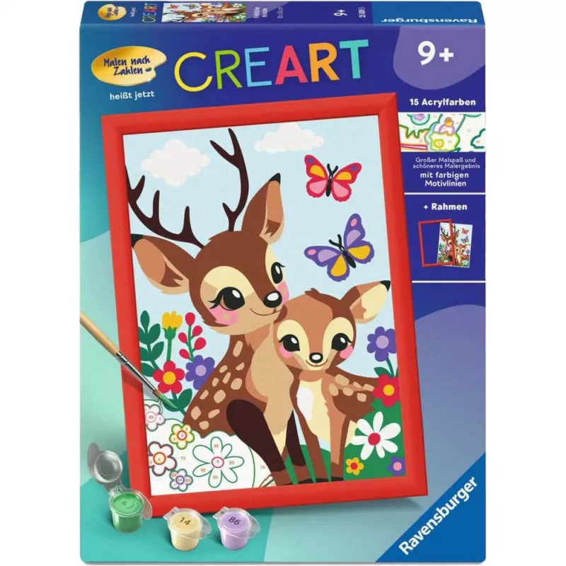 Malen-nach-Zahlen-Set Ravensburger CreArt Glücklicher Hirsch — nummerierte Leinwand-Malset
