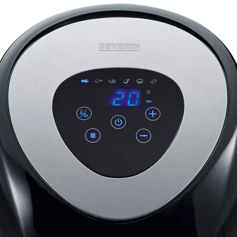 Severin 2430 Single 3,2 L Stand-alone 1500 W Heißluftfritteuse Schwarz, Edelstahl