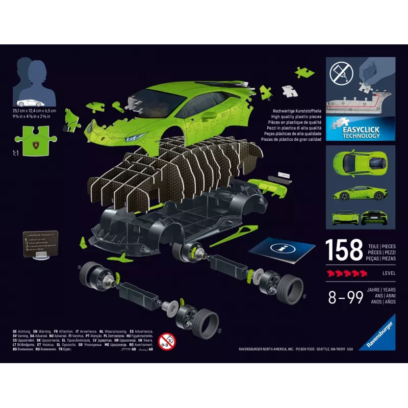 Puzzle 3D 158 Teile Lamborghini Huracan EVO grün