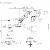 Monitorhalterung DIGITUS Single, Klemme, max. 57 Zoll, Tragfähigkeit 27 kg, VESA 75x75–100x100, weiß