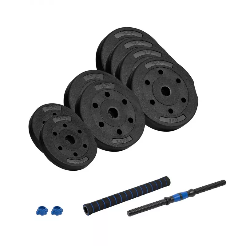 REBEL ACTIVE Verstellbare Bitumen-Hantel mit Verbinder 1x20kg