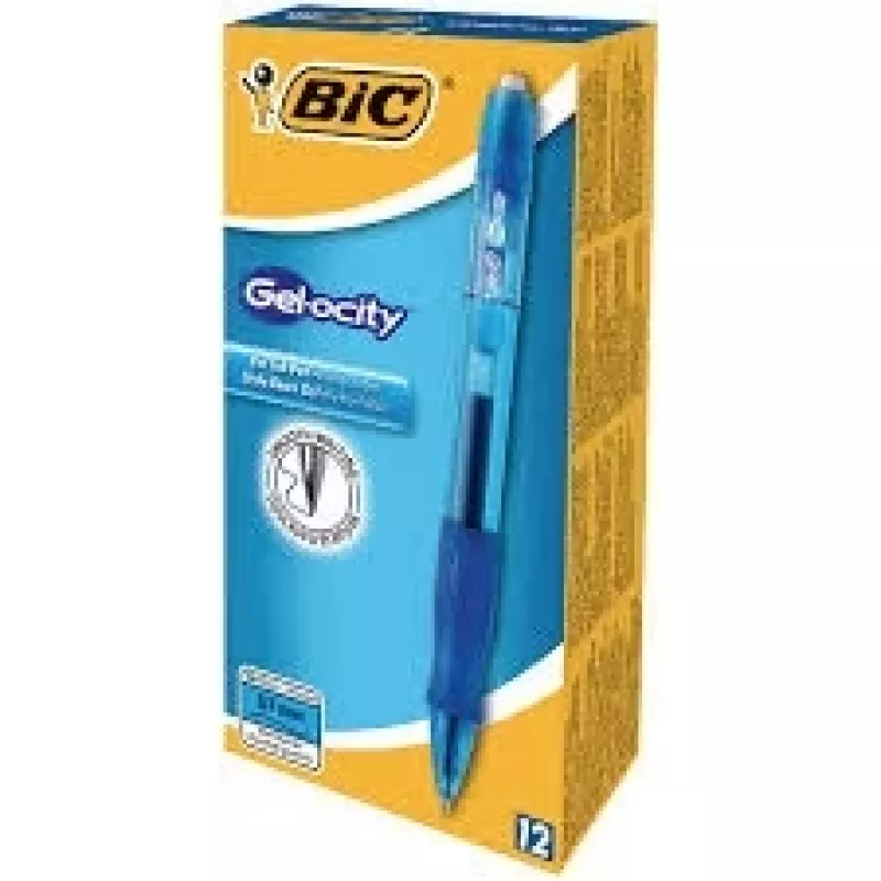 Kugelschreiber BIC 829158 — Clip-on einziehbar, blaue Tinte, transparenter Schaft, 12er-Pack