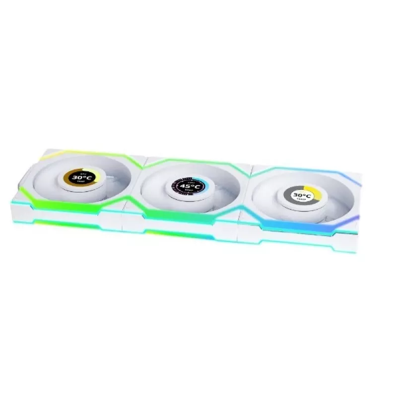 Lüfter Lian Li UNI FAN SL Wireless LCD 120 12 cm Weiß 3 Stück
