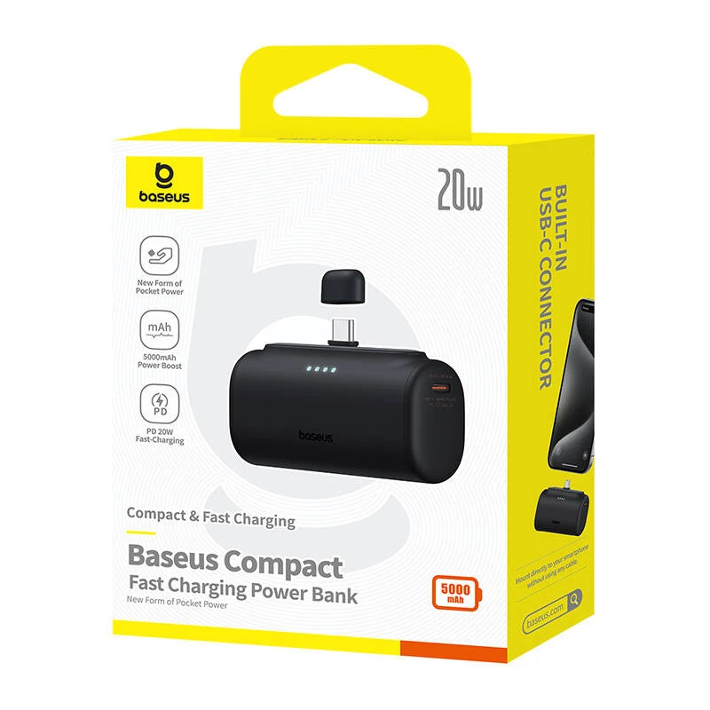 Baseus Compact P10068306113-00 Lithium-Ionen Powerbank 5000 mAh Schwarz