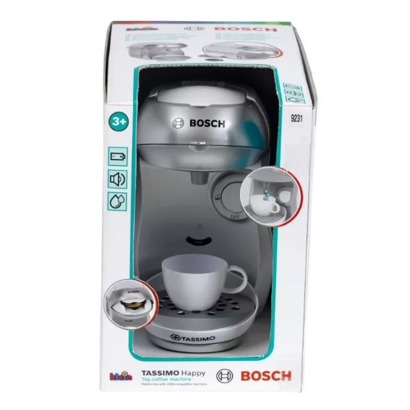 Kaffeemaschine KLEIN Bosch Tassimo 9231 – Spielzeug-Kaffeemaschine, silber, Kinder-Rollenspiel
