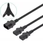 Manhattan Netzkabel Y-Splitter, C14 Stecker auf 2x C13 Buchse (Kaltgerätekabel), Monitor an CPU, 1,8 m, 10 A, Schwarz, Versorgt zwei Geräte über eine PDU, Kabel, Lebenslange Garantie