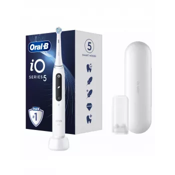 Oral B IO5 Elektrische Zahnbürste mit Tasche Quite White 1 Stück