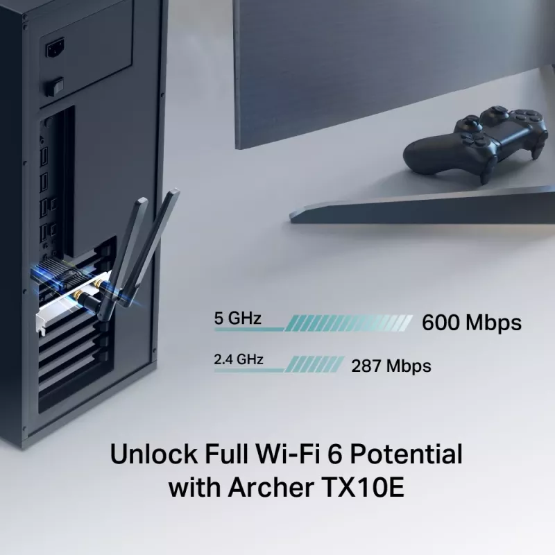 Wi‑Fi 6 Bluetooth PCIe Adapter TP‑LINK Archer TX10E AX900 — PCIe‑Karte, AX900 Wi‑Fi 6, Bluetooth