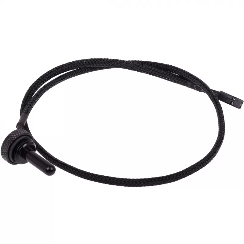 Alphacool Eiszapfen Temperatursensor Plug G1/4 - Temperatursensor für Flüssigkeitskühlsystem - Tiefschwarz - 50 cm