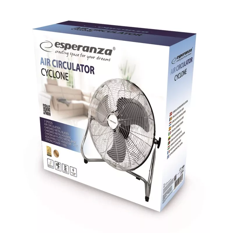 Umluftventilator 18'' ESPERANZA EHF006 CYCLONE Chrom
