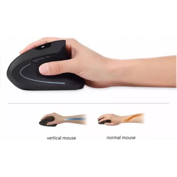 Perixx PERIMICE-713 L, ergonomische vertikale Maus für Linkshänder, schwarz