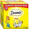 Katzenleckerli Dreamies Cheese, Chicken, Salmon Sortiment 12×60 g — fleischhaltige feste Snacks, Protein 31%, Fett 21%