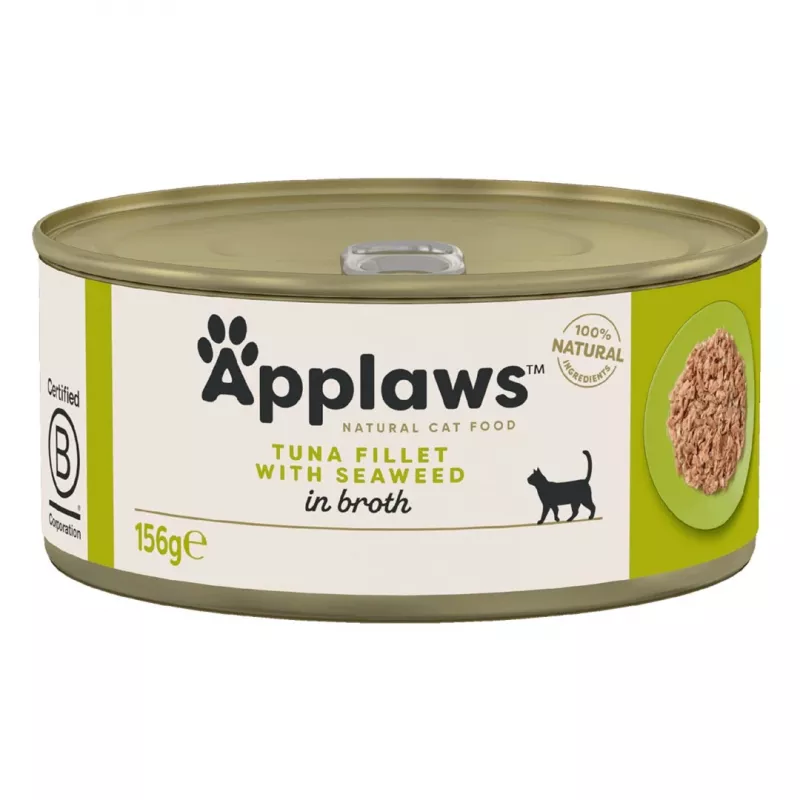 APPLAWS Thunfischfilet mit Algen in Brühe – Nassfutter für Katzen – 156 g