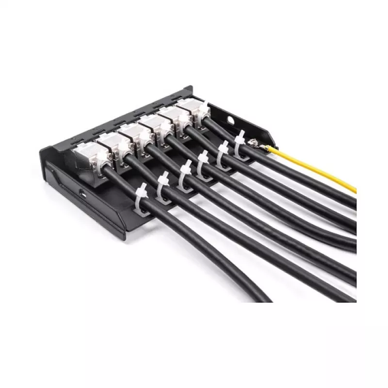 DELOCK Blank Panel 6-Port für Keystone RJ‑Module, schwarz, Metall, für Tisch-/Wand-/Hutschienenmontage