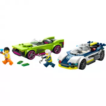 LEGO City Spielset 60415 Polizeiauto und Muscle-Car-Verfolgungsjagd — 213 Teile, 2 Minifiguren, Alter 6+