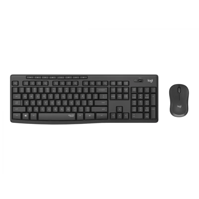 Logitech MK295 Silent – Tastatur-Maus-Set – Kabellos – 2,4 GHz – Graphite – Ungarisches Layout