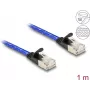 Netzwerkkabel DeLOCK RJ45 flach Cat.6A 1m blau