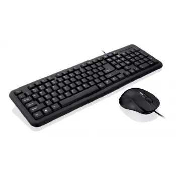 iBox OFFICE KIT II Tastatur-Maus-Set mit USB, QWERTY, Englisch, Schwarz
