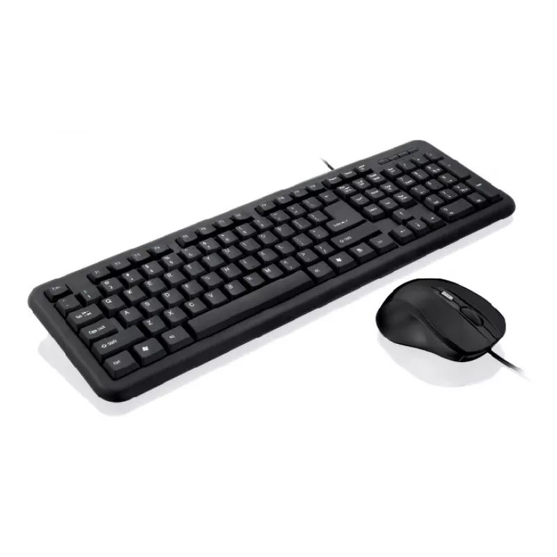 iBox OFFICE KIT II Tastatur-Maus-Set mit USB, QWERTY, Englisch, Schwarz