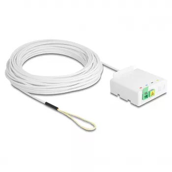 DELOCK Optischer Glasfaser-Anschlusskasten 2 x SC/APC Simplex mit 30 m G.657.A1 Drop-Kabel-Set