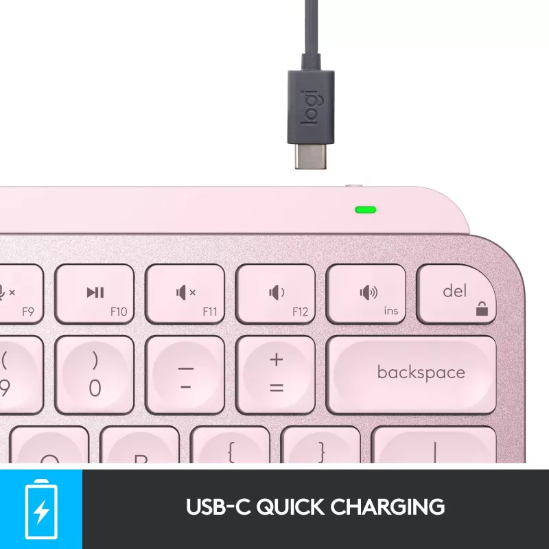 Logitech MX Keys Mini Minimalist Wireless Illuminated Tastatur - ROSE - CENTRAL (DE)