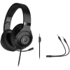 LORGAR Noah 101, Gaming-Headset mit Mikrofon, 3,5-mm-Klinkenanschluss, Kabellänge 2 m, faltbares Design, PU-Leder-Ohrpolster, Größe: 185*195*80 mm, 0,245 kg, schwarz
