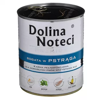 Nassfutter für Hunde Dolina Noteci Forelle Adult 800 g — getreidefrei, 12% Protein, 6% Fett