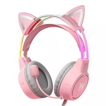Headphones Onikuma X15Pro Gaming Headphones Pink Cat Ears