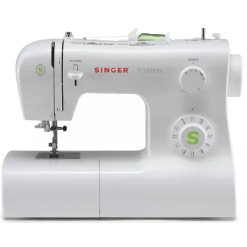 Nähmaschine SINGER Tradition 2273 — halbautomatisch, 23 Stiche, 4-Schritt-Knopfloch, Freiarm, weiß