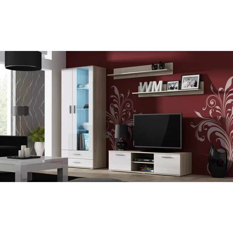 Cama TV-Ständer SOHO 140 Sonoma-Eiche/weiß glänzend