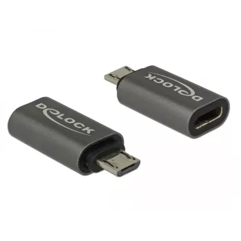 DeLOCK - USB-Adapter - USB-C (W) auf Micro-USB Typ B (M) - USB 3.1 Gen 1 - 2,8 cm - Anthrazit (65927)