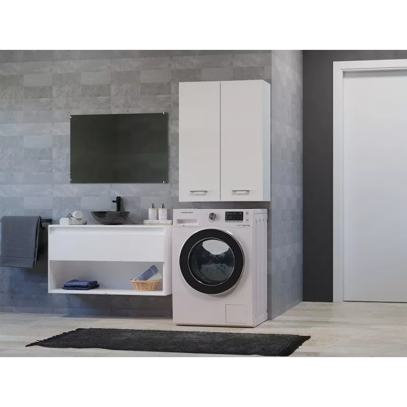 Topeshop POLA MINI DD weißer Badezimmerschrank Weiß