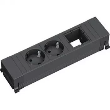 Stromverlängerung Bachmann 916.060 0,1m 2 AC-Ausgänge Schwarz