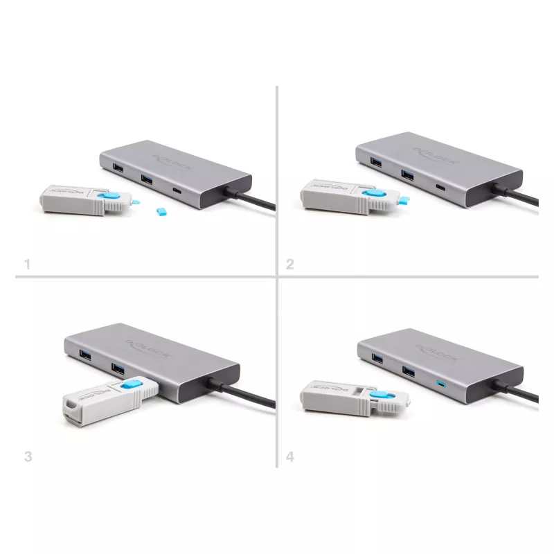 DeLOCK Port Blocker USB Type-C 10 Ports Blau