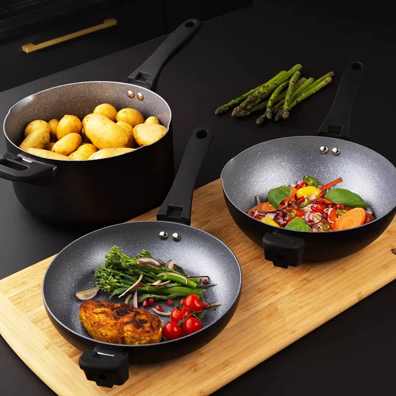 Kochtopfset Russell Hobbs RH01840EU7 – 4-teilig stapelbar, metallic marmoriert