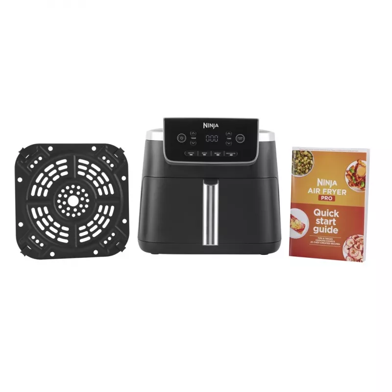 Heißluftfritteuse Ninja AF140EU Single 4,7 L 1750 W Schwarz, 4 Programme, LCD, Knusperplatte