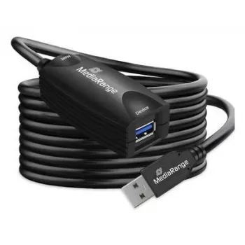 USB-A-zu-USB-A-Kabel MediaRange MRCS242 USB 3.2 Gen 1 (3.1 Gen 1) 5 m 5 Gbit/s Schwarz