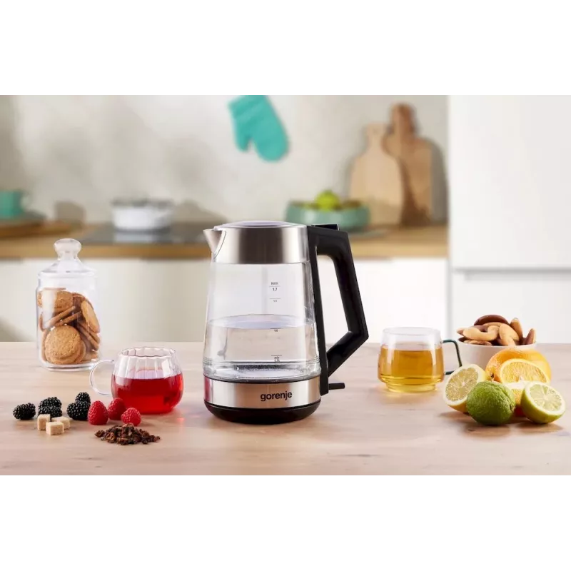Gorenje K17OGS Wasserkocher, elektrisch, Fassungsvermögen 1,7 L, Leistung 2200 W, Edelstahl | Gorenje