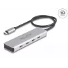 DeLOCK USB Type-C Hub 10 Gbps 4 Ports Aluminium Grau