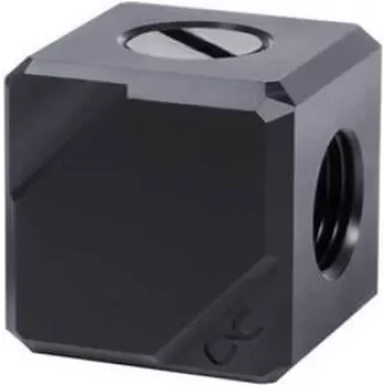 Alphacool Eiszapfen Verbindungsterminal 4-fach G1/4 IG - Schwarz Acetal (17557)