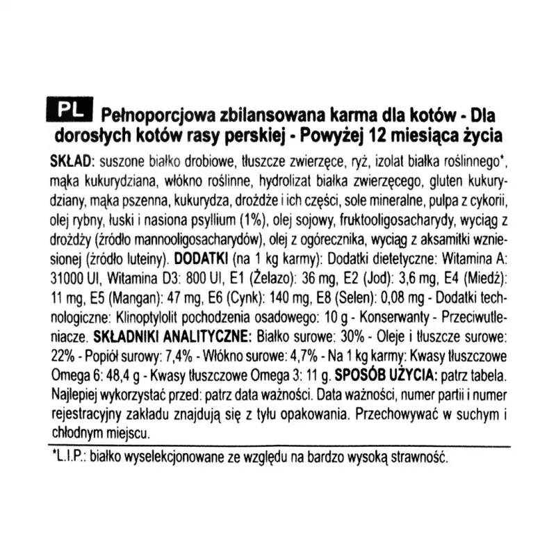 Trockenfutter für Katzen Royal Canin Adult Geflügel für Perserkatzen 2 kg, 30% Protein, 22% Fett