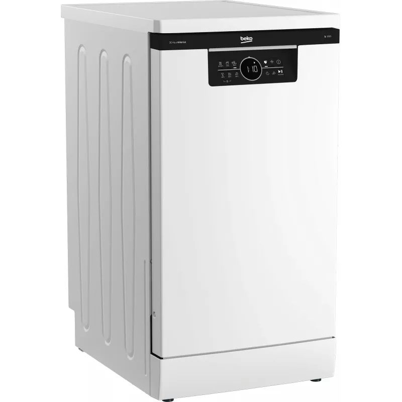 BEKO Freistehender Geschirrspüler BDFS26120WQ, Energieeffizienzklasse E, Breite 45 cm, 6 Programme, Inverter-Motor, dritte Schublade, Weiß