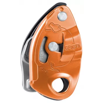 Tubular belay device Petzl GRIGRI – Aluminium und Stahl, 175 g, 1 Stück, rot/orange