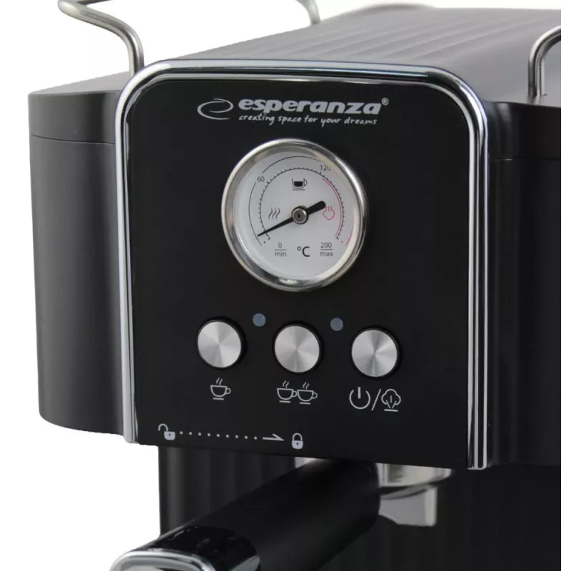 Espresso-Kaffeemaschine ESPERANZA EKC010 — 1,8 L Wassertank, 850 W, 20 bar, integrierter Milchaufschäumer