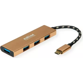 ROLINE 14.02.5049-5 - USB 3.2 Gen 1 (3.1 Gen 1) Type-C - USB 3.2 Gen 1 (3.1 Gen 1) Type-C - 5000 Mbit/s - Gold - Acrylnitril-Butadien-Styrol (ABS) - Aluminium - Rundkabel