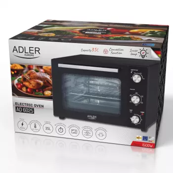Elektroofen Adler AD 6025 — 35 L Kapazität, 1500 W, schwarz