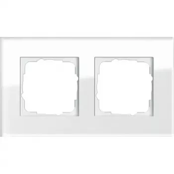 Wandplatte GIRA Esprit Glas Weiß — schraubenloses Glasdesign, 95×166×9,85 mm