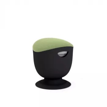 Up Up Seul ergonomischer Balancehocker Schwarz, D42 Grüner Stoff